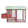 vidaXL Chicken Cage Red 66.9"x31.9"x43.3" Solid Pine & Fir Wood - 3 of 4