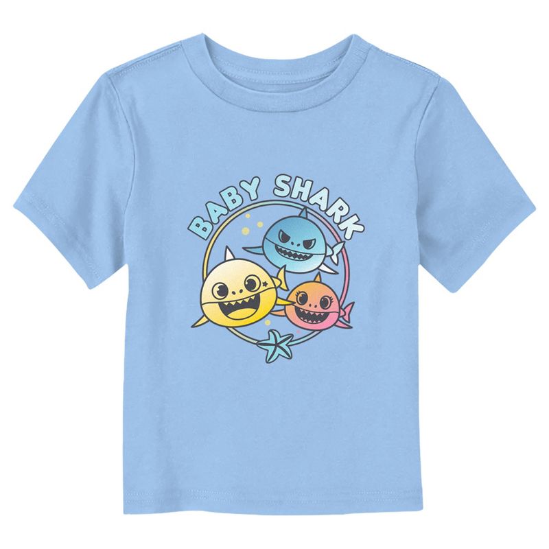 Toddler's Baby Shark Family Circle T-Shirt, 1 of 4
