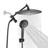 Cobbe 12'' High Pressure Rain Shower Head with Extension Arm, Dual Shower Heads with 8 Modes Handheld Spray Combo, Black - 3 of 4