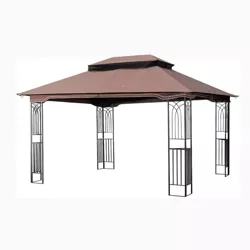 13' x 10' Outdoor Patio Gazebo Canopy Tent Brown - Wedohome