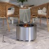 Outsunny Smokeless Fire Pit, 19" Wood Burning Firepit with Poker, Stainless Steel - 2 of 4