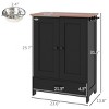 Dog Feeding Station with Storage Cabinet,Hidden Raised Bowls,Adjustable Panel And Hooks,Pet Food Organizer for Medium Dogs–LAOTIES - 3 of 4