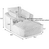 Dolonm 45.3 in. Oversized Corduroy Chaise Lounge - Plush Sofa Chair for Living Room Dorm Apartment No Assembly - 3 of 4