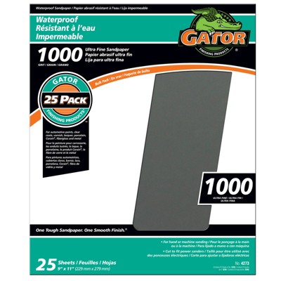 Gator 11 in. L X 9 in. W 1000 Grit Silicon Carbide Waterproof Sandpaper 1 pk (Case of 25)