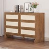 Dresser for Bedroom with 6 Drawers, Burlap Design Wood Drawer Dresser Chest of Drawers for Closet - 4 of 4