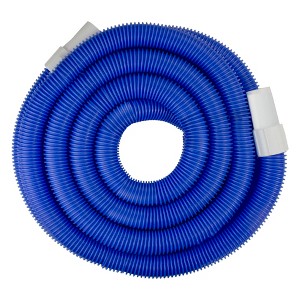Pool Central Blow Molded PE Vacuum Hose with White Cuffs 21' x 1.25" - Blue - 1 of 3