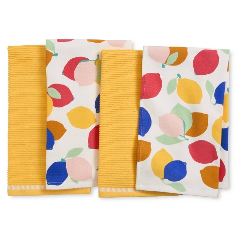 Sur La Table Kitchen Essentials 4pk 16''x28" Lemon Zest Citrus Fruit Kitchen Towel Set - image 1 of 4