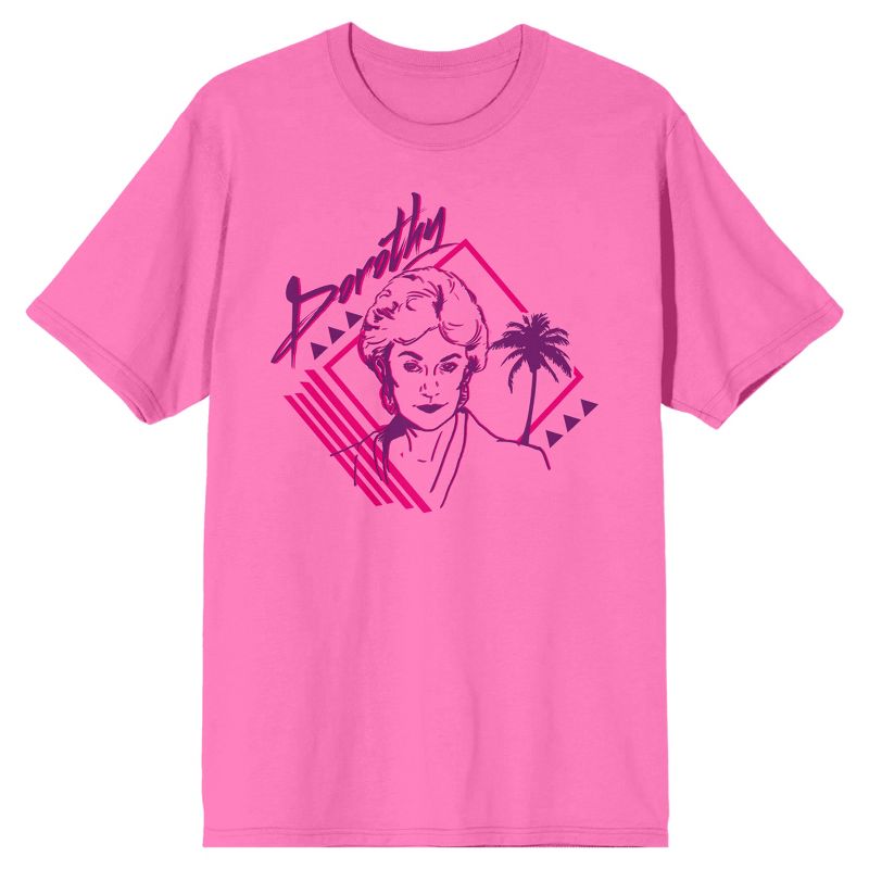 Golden Girls Dorothy Retro Art Men's Hot Pink T-shirt, 1 of 3