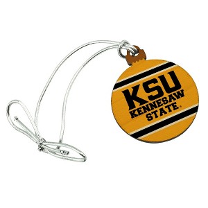 Kennesaw State KSU Stripes Mini Small Tiny Wood Christmas Tree Holiday Ornament - 1 of 4