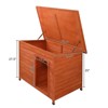 phiestina Waterproof Wood Dog House, Pet Shelter, Natural Wood Color, Large Size - 2 of 4