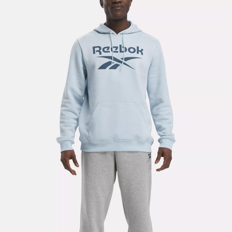 Reebok Identity Fleece Stacked Logo Pullover Hoodie Mens, 1 of 6