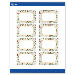 Avery Labels, 2" x 3", Gold-Blue Border Berries, Matte, 80ct - 1 of 4