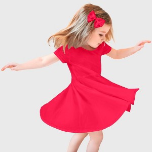 City Threads Jersey Short Sleeve Girls Twirly Skater Dress - USA-Made - 1 of 4