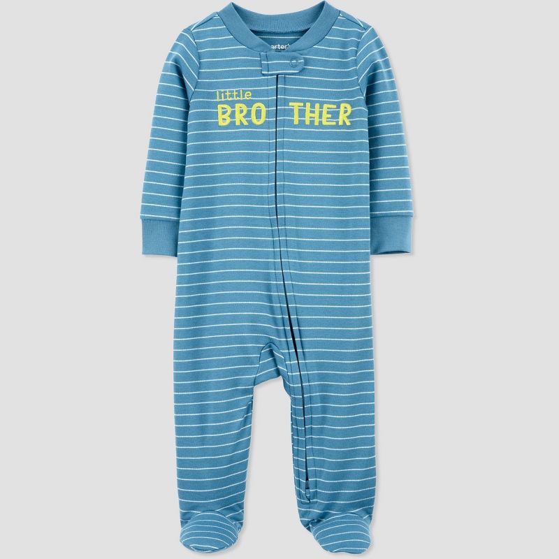 Carter&#39;s Just One You&#174; Baby Boys&#39; Little Brother Footed Pajama - Blue, 1 of 5