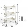 DSVIMOY 3 Tier Rolling Cart, Metal Utility Storage Organizer with Wheels, Kitchen Trolley, Bathroom, Office Shelves, Green, 16.9"*12.2"*30.9" - 3 of 4