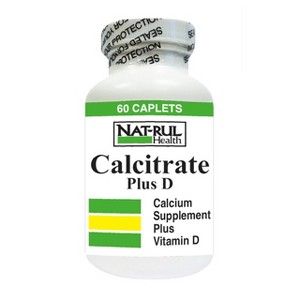 Nat-Rul Health Calcium Citrate Plus Vitamin D 400 IU Caplets, 60 Ct - 1 of 1