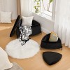 2-Piece Faux Fur Storage Ottoman Set with Tray Lid and Metal Legs,Coffee Table Footrest for Bedroom or Living Room-Cuddlewood - 3 of 4
