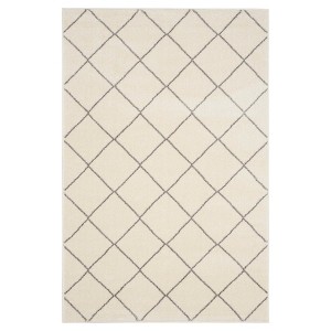 Ivory/Light Gray Geometric Loomed Accent Rug - (3