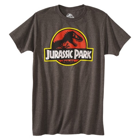 Men S Jurassic Park Short Sleeve Graphic T Shirt Charcoal Heather Target