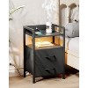 Night Stand Bedside Charger Bedroom - Nightstand Night Stand with Storage Shelf & 2 Fabric Drawers, Morden End Table with U-S-B Ports - 2 of 4