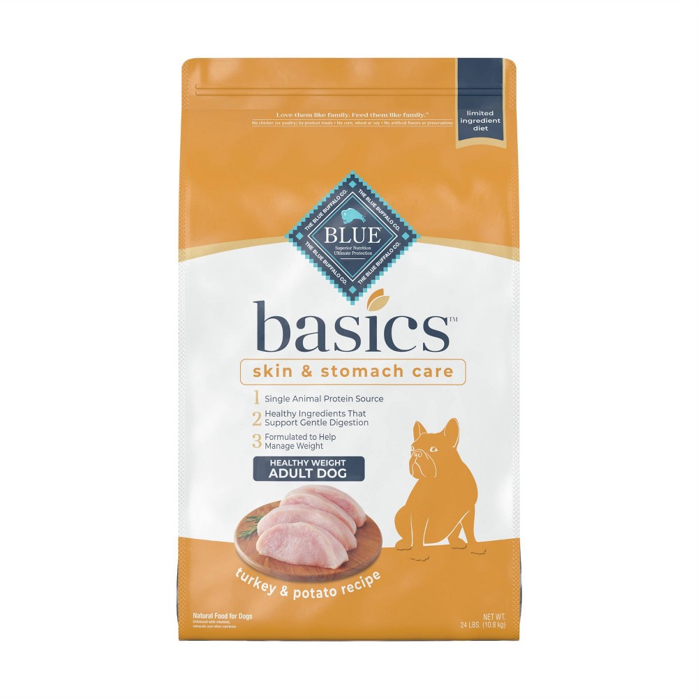 Photos - Dog Food Blue Buffalo Basics Skin & Stomach Care Natural Healthy Weight Turkey & Po 