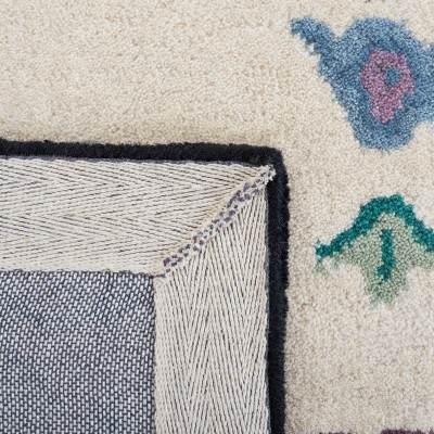 Handmade Black Wool Tufted Rectangular 4' x 6' Area Rug