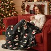 Christmas Throw Blanket Flannel Winter Throw Holiday Blanket with Snowman & Snowflake Design Christmas Gift. - 2 of 4
