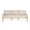 Christopher Knight Home Fabia 75" Rustic Patio Upholstered 3-Seater Loveseat with Rope Weave Open Back, Beige/Light Teak - 2 of 4
