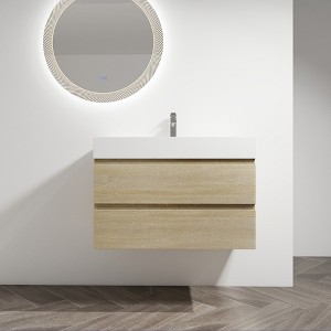 ChicFurnit Bathroom Vanities Modern Vanity with Sleek Design and Ample Storage for Bathroom Spaces, Brown,35.4”*18.13”*24.44" - 1 of 4