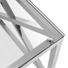 Hayward Chrome End Table With Glass Top - FOX9008A - Chrome - Safavieh Couture - 3 of 4