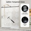 Zevemomo 56"-60" W x 76" H Shower Door, Frameless Sliding with 1/4" (6mm) Clear Tempered Glass, Noiseless & Shatterproof,Reversible Installation - 2 of 4