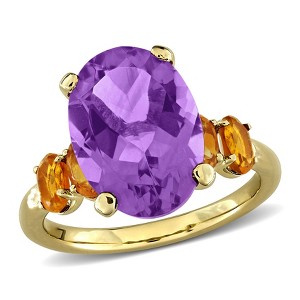 EVERLY JEWELRY | Yellow Plated Sterling Silver 5 7/8 CT TGW Amethyst Citrine Fashion Ring - 1 of 4