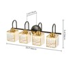 Rennnsan Yulien 19" W - 25"W Rectangle Crystal Modern Glam Dimmable Wall Sconce Vanity Light in Black - 3 of 4