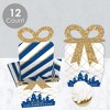 Big Dot of Happiness Royal Prince Charming - Square Favor Gift Boxes - Baby Shower or Birthday Party Bow Boxes - Set of 12 - 3 of 4