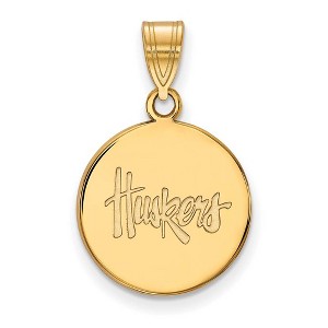 Black Bow Jewelry 14k Yellow Gold Plated Sterling Silver Nebraska Cornhuskers NCAA Medium Pendant - 1 of 3