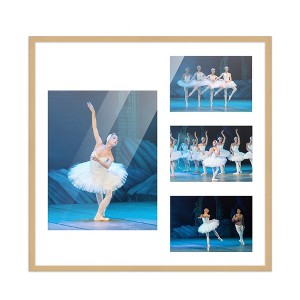 PosterPalooza | Natural Finish Collage Frame - White Mat, 20 Frame Sizes to Choose From, UV Acrylic - 1 of 4