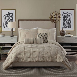 King 3pc Natural Instincts Double Cloth Comforter Set Linen - Ayesha Curry, Beige