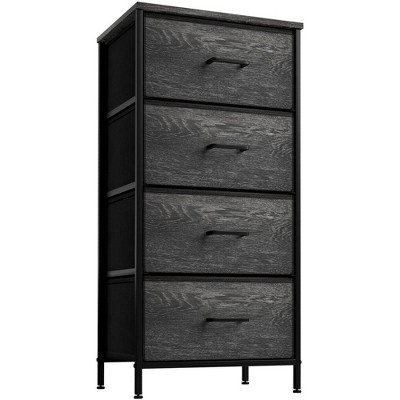 Sorbus 4 Drawers Chest Nightstand - Storage for Closet, Home, College Dorm - Features Steel Frame, Wood Top, & Fabric Bins
