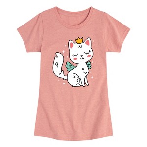 Girls' - Instant Message - Kawaii Princess Cat Fitted Short Sleeve Graphic T-Shirt - 1 of 4