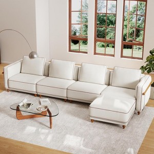 GDFStudio Hargis Luxury Modular Sectional Sofa with Ottoman and Extra-Deep Seating - 1 of 4