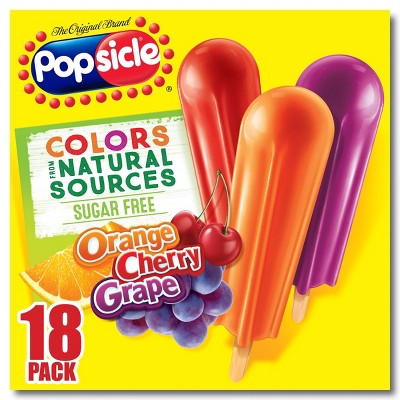 Popsicle Orange Cherry Grape Sugar Free Variety Ice Pops  - 18pk