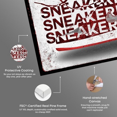 Sneakerhead Red and White Canvas Wall Art, 45" x 30"