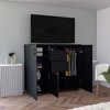 Letna Double Door Cabinet Dresser, Two Drawers, Four Interior Shelves, Three Cabinets With Door, Rod -Black - 4 of 4