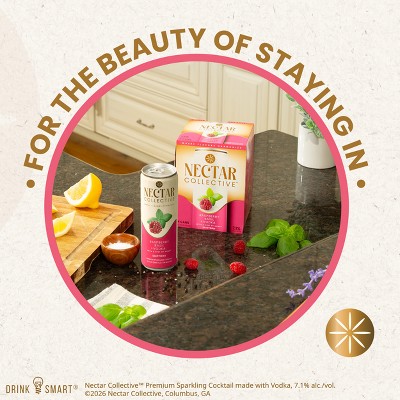 Nectar Collective Raspberry Basil Vodka Cocktail - 4pk/12 fl oz Cans