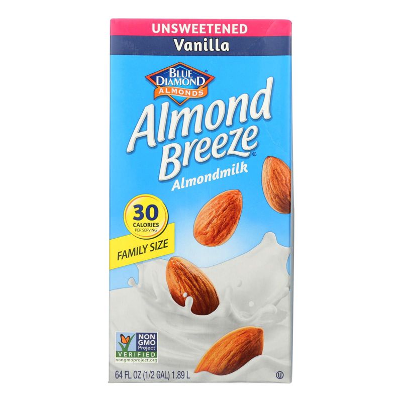 Almond Breeze Unsweetened Vanilla Almond Milk - Case of 8/64 oz, 2 of 8