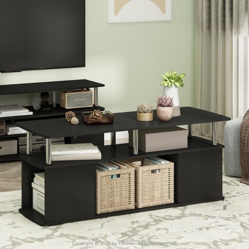 Furinno Modern TV Stand Media Entertainment Center for TV's up To 50" w/Open Storage Compartment for Living Room&Bedroom,Americano - image 1 of 4