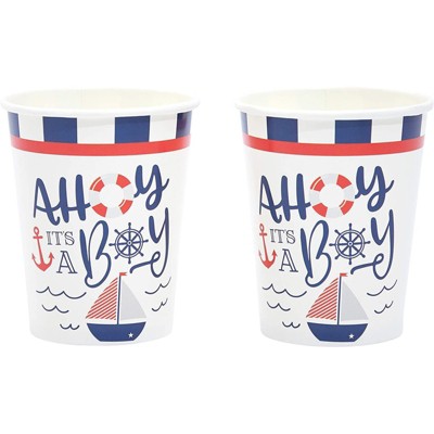 Nautical Blue and Red Baby Shower Party Set for Boys