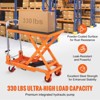 VEVOR Hydraulic Lift Table Cart, 330lbs Capacity 28.5" Lifting Height, Manual Single Scissor Lift Table with 4 Wheels and Non-slip Pad - 2 of 4
