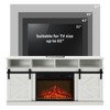 Hotraffy Modern Farmhouse TV Media Stand,with 23in  Fireplace Insert - 4 of 4