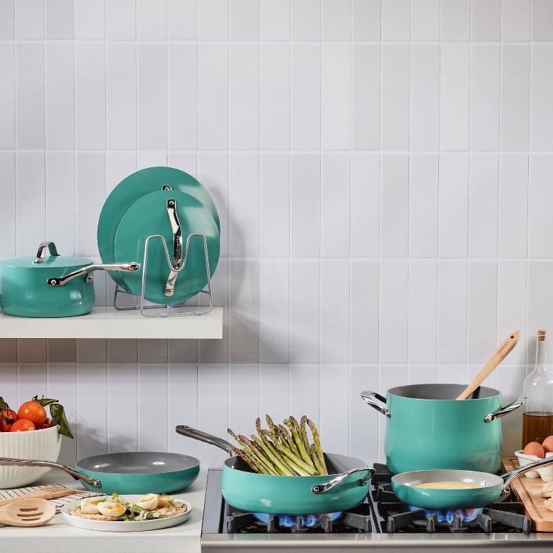 Cuisinart Culinary Collection 12pc Ceramic Cookware Set Teal Green, 5 of 6